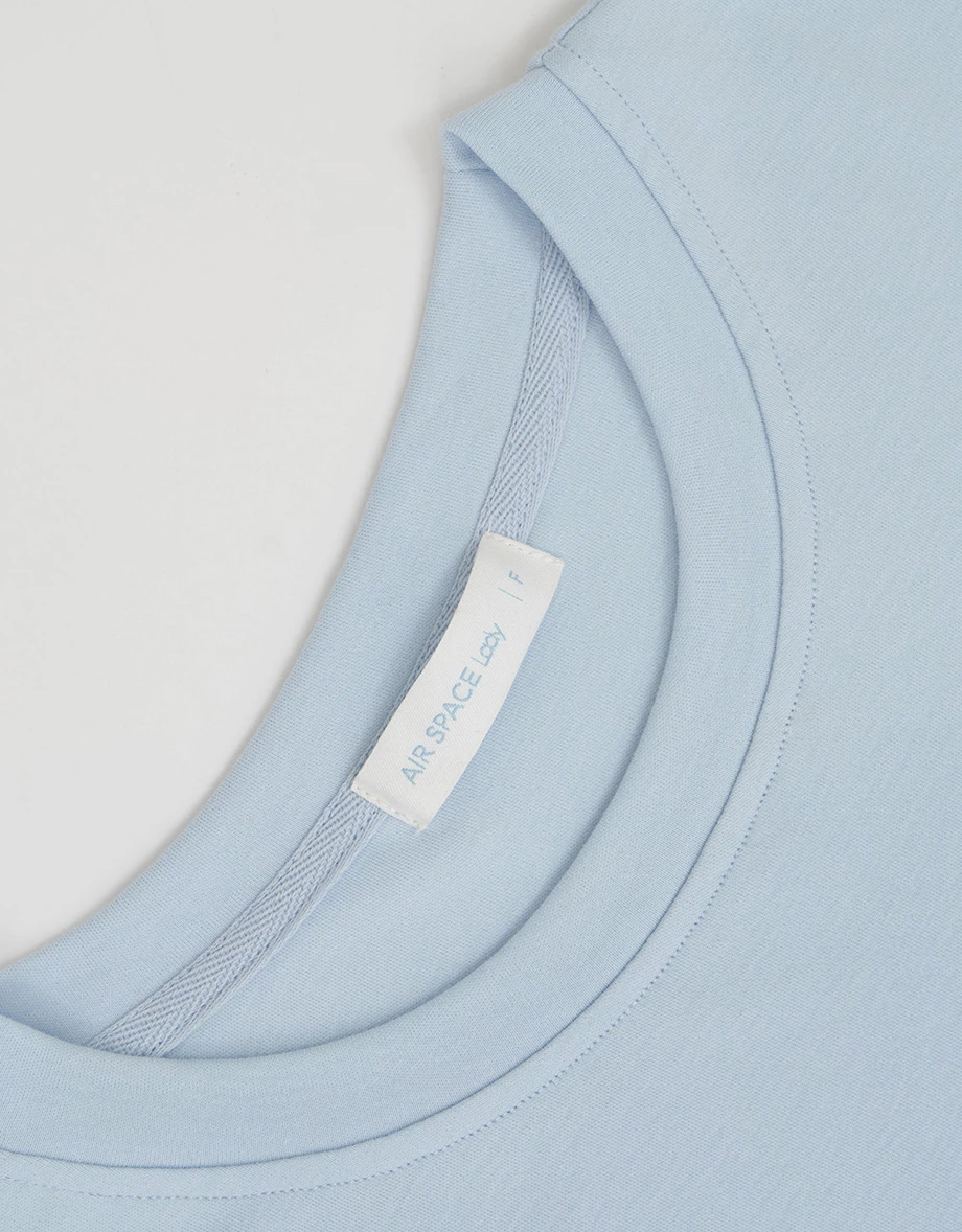 【DINOTAENG】透紗貼布繡印花圓領短袖寬版TEE