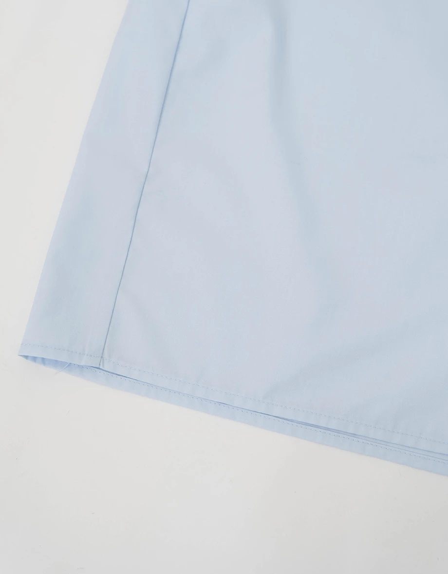 【DINOTAENG】美背印花單口袋長袖寬版襯衫