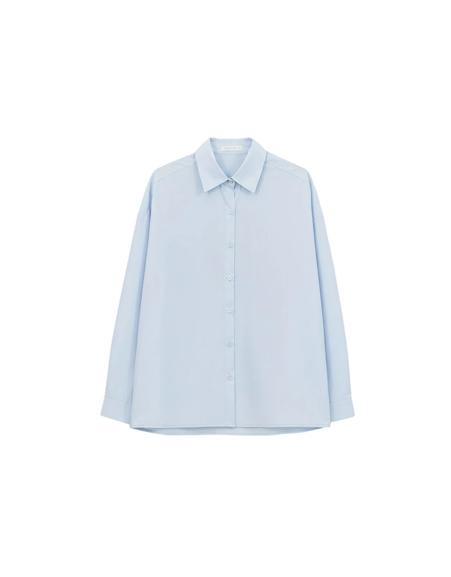 【DINOTAENG】美背印花單口袋長袖寬版襯衫