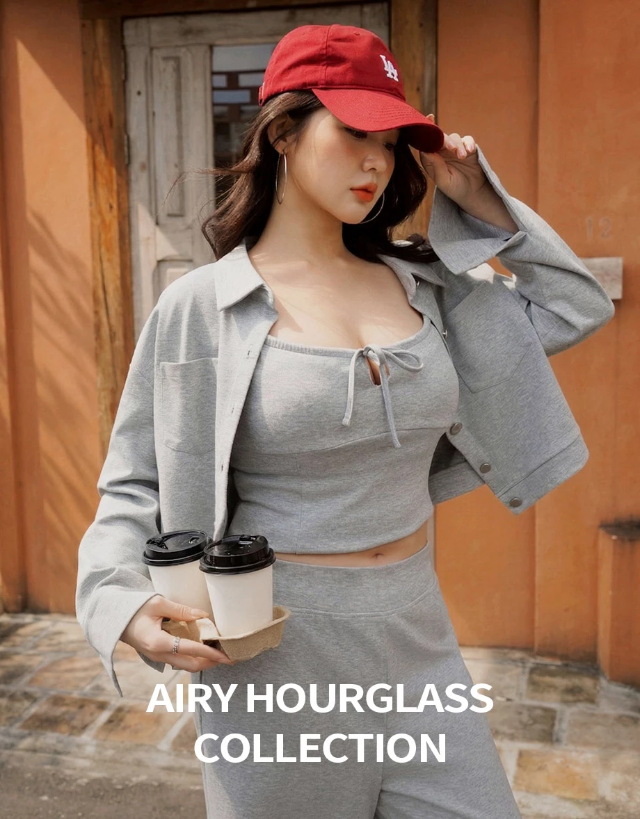 【AIRY HOURGLASS】Jaket Kemeja Singkat Butang Katup