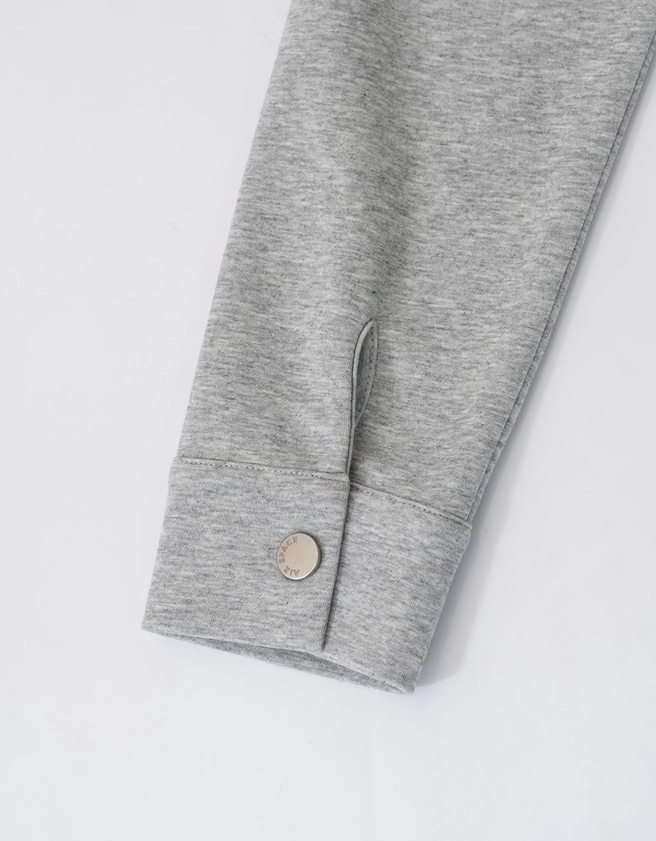 【AIRY HOURGLASS】Spread Collar Cropped Snap Button Shirt Jacket