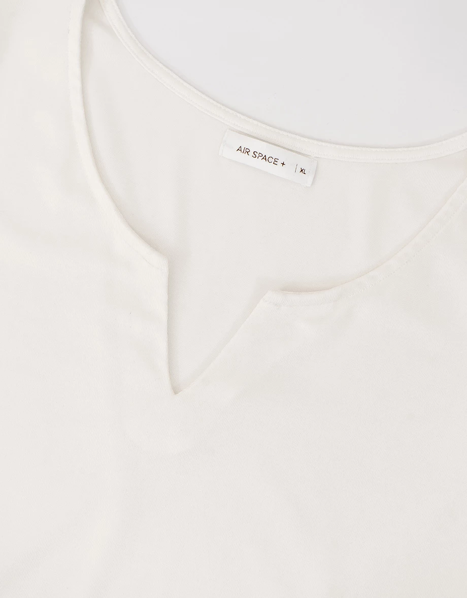 【冰肌涼感】V型開領短版短袖上衣