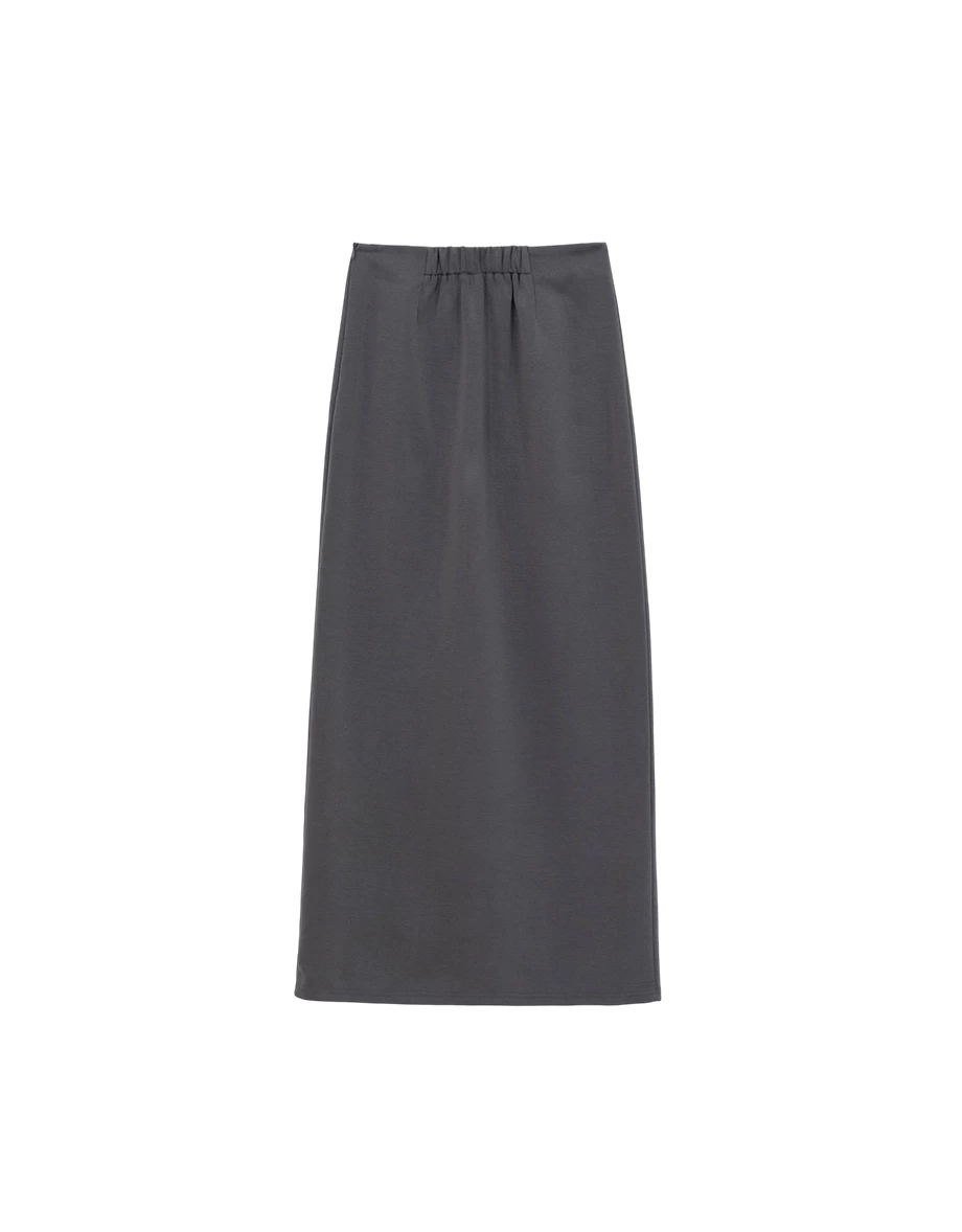 【AIRY HOURGLASS】 High Waist Front Slit Straight Maxi Tailored Skirt