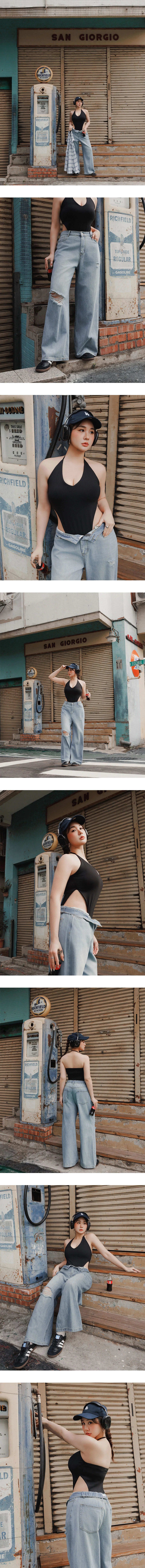 Low Rise Distressed Washed Jeans Denim Wide Pants Low Rise Distressed Washed Jeans Denim Wide Pants