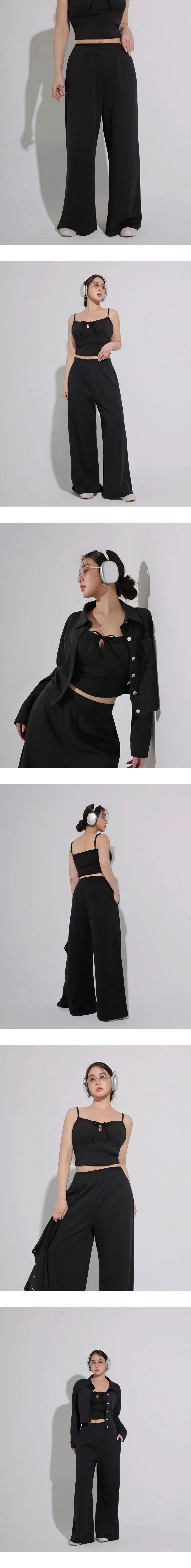 【エアコットン】ハイウエストストレートワイドパンツ 【エアコットン】ハイウエストストレートワイドパンツ
