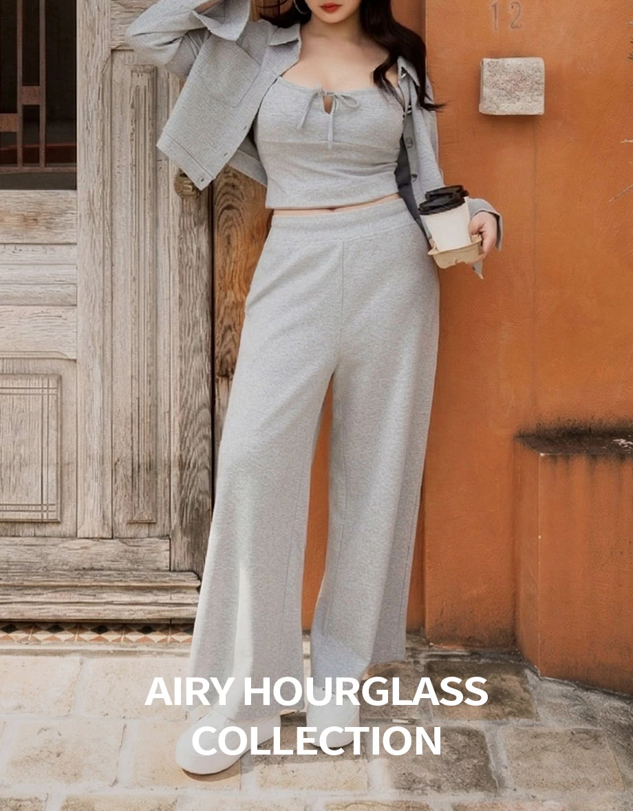 【AIRY HOURGLASS】High Waist Straight Fit Wide Leg Lounge Pants