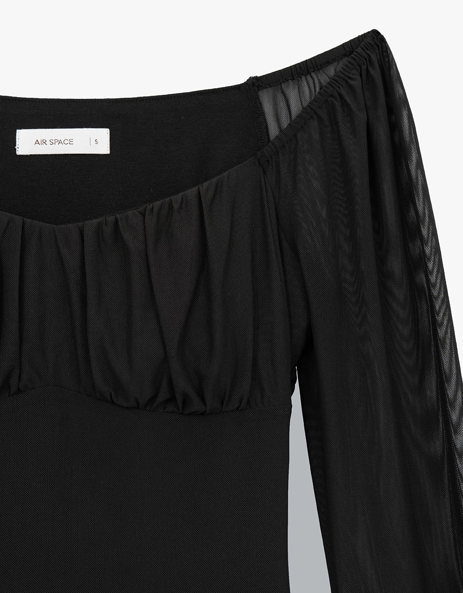 【HEYMAN聯名】天生馬甲線 後綁帶透膚長袖短洋裝(附胸墊) 【HEYMAN聯名】天生馬甲線 後綁帶透膚長袖短洋裝(附胸墊)