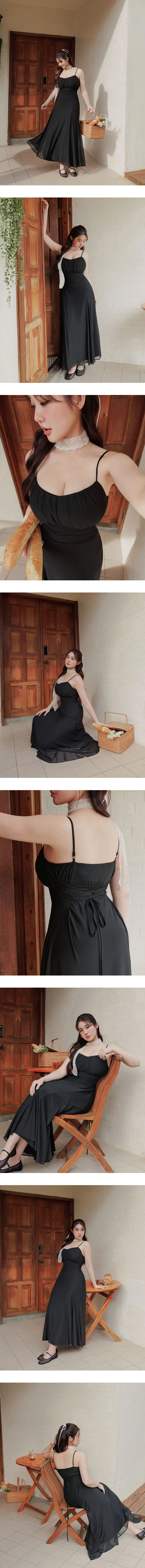 【HEYMAN聯名】天生馬甲線 後綁帶細肩帶長洋裝(附胸墊) 【HEYMAN聯名】天生馬甲線 後綁帶細肩帶長洋裝(附胸墊)
