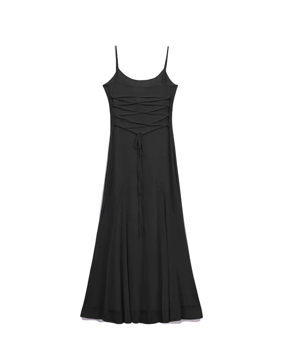 【HEYMAN聯名】天生馬甲線 後綁帶細肩帶長洋裝(附胸墊)