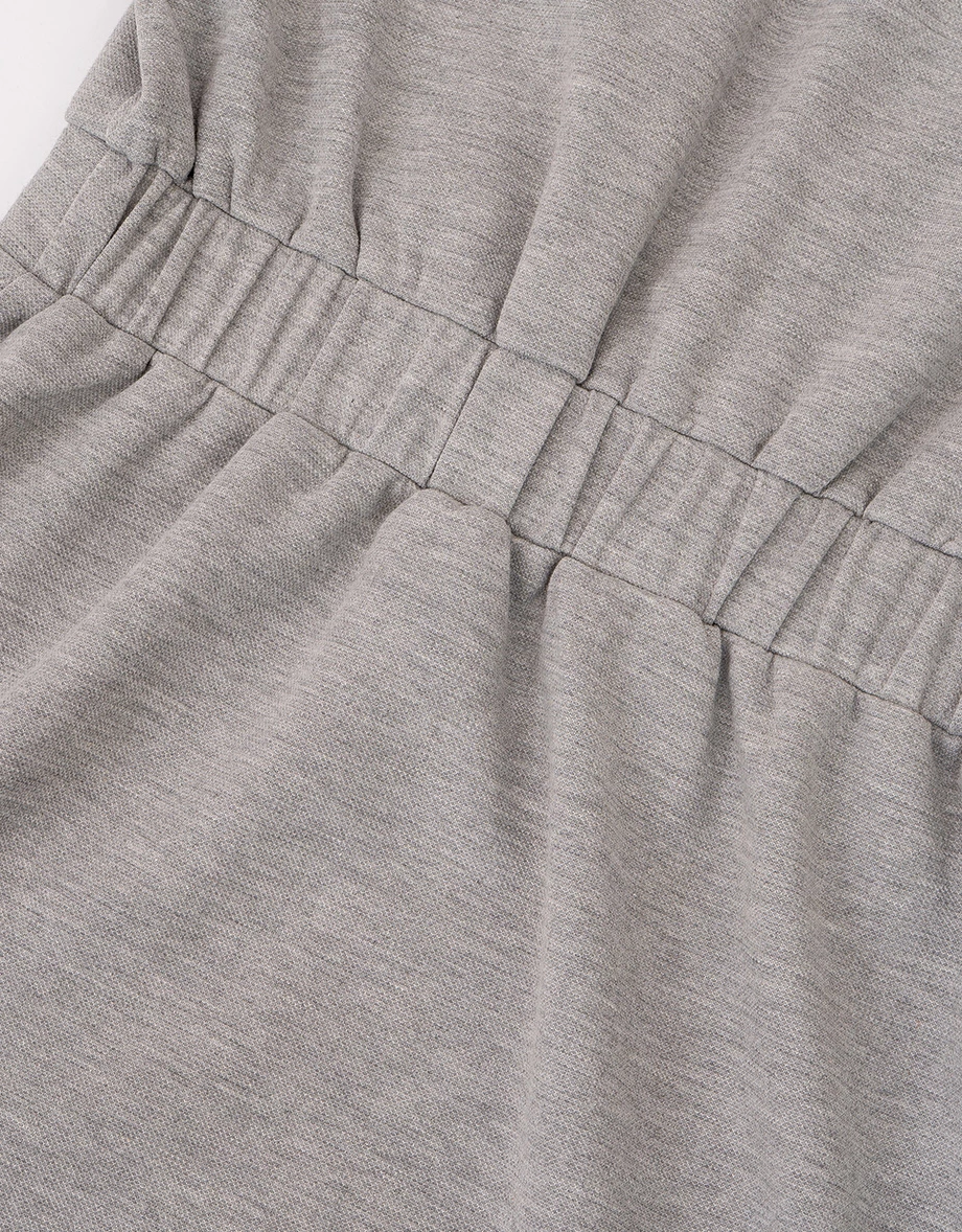 假兩件翻領拉鍊半開襟短袖收腰短洋裝