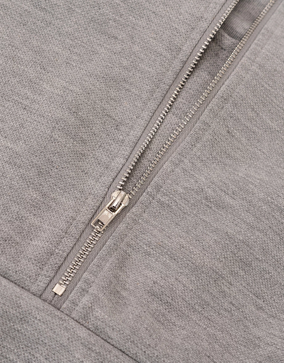 假兩件翻領拉鍊半開襟短袖收腰短洋裝