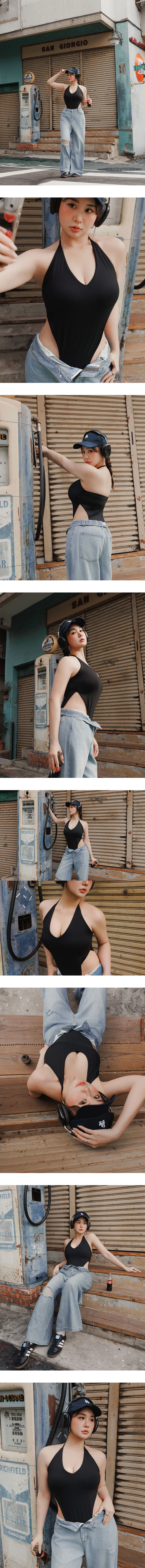 Bodycon Halter V Neck Backless Shaping Padded Bodysuit