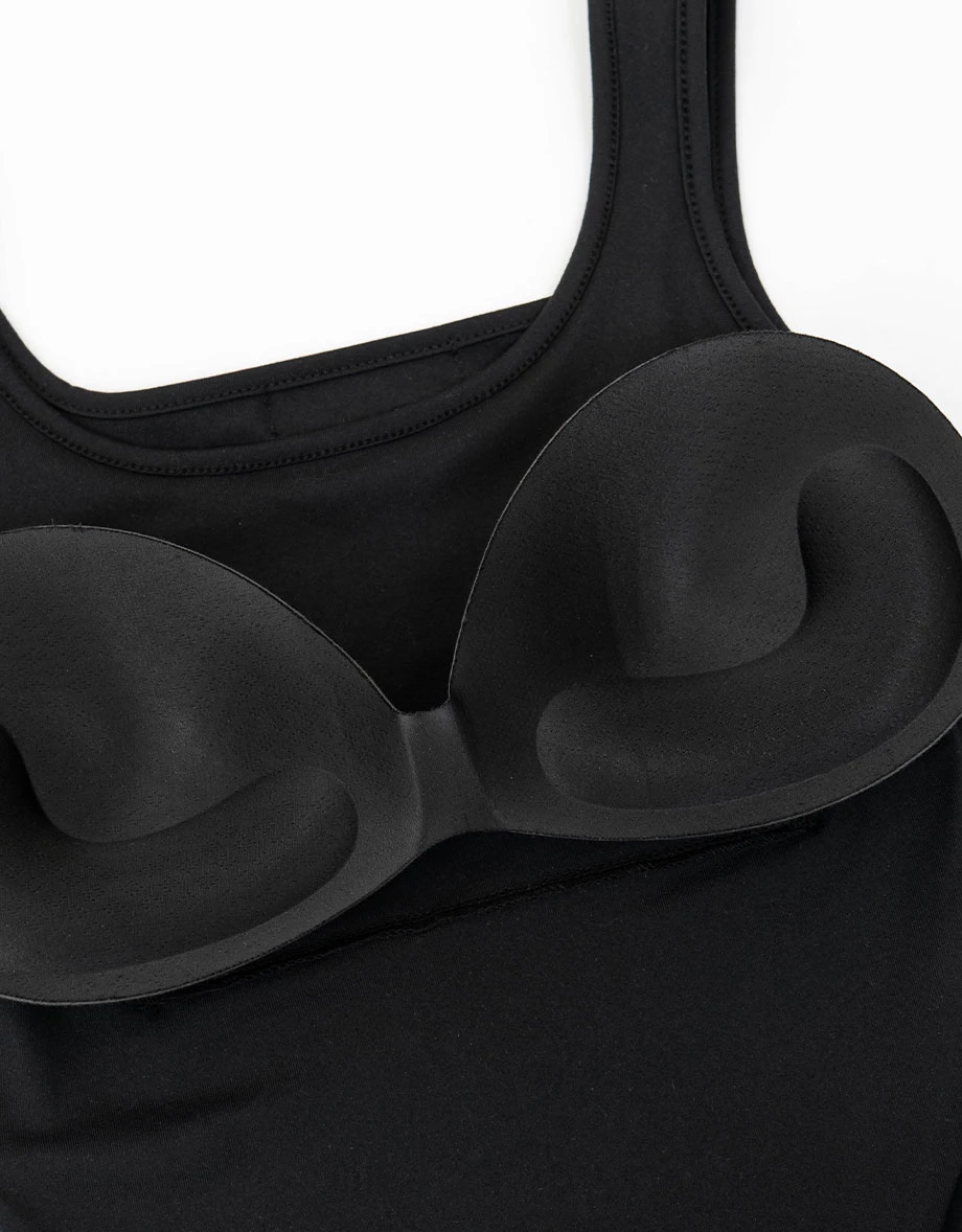 Bodycon Wide Shoulder Strap Shaping Padded Bodysuit