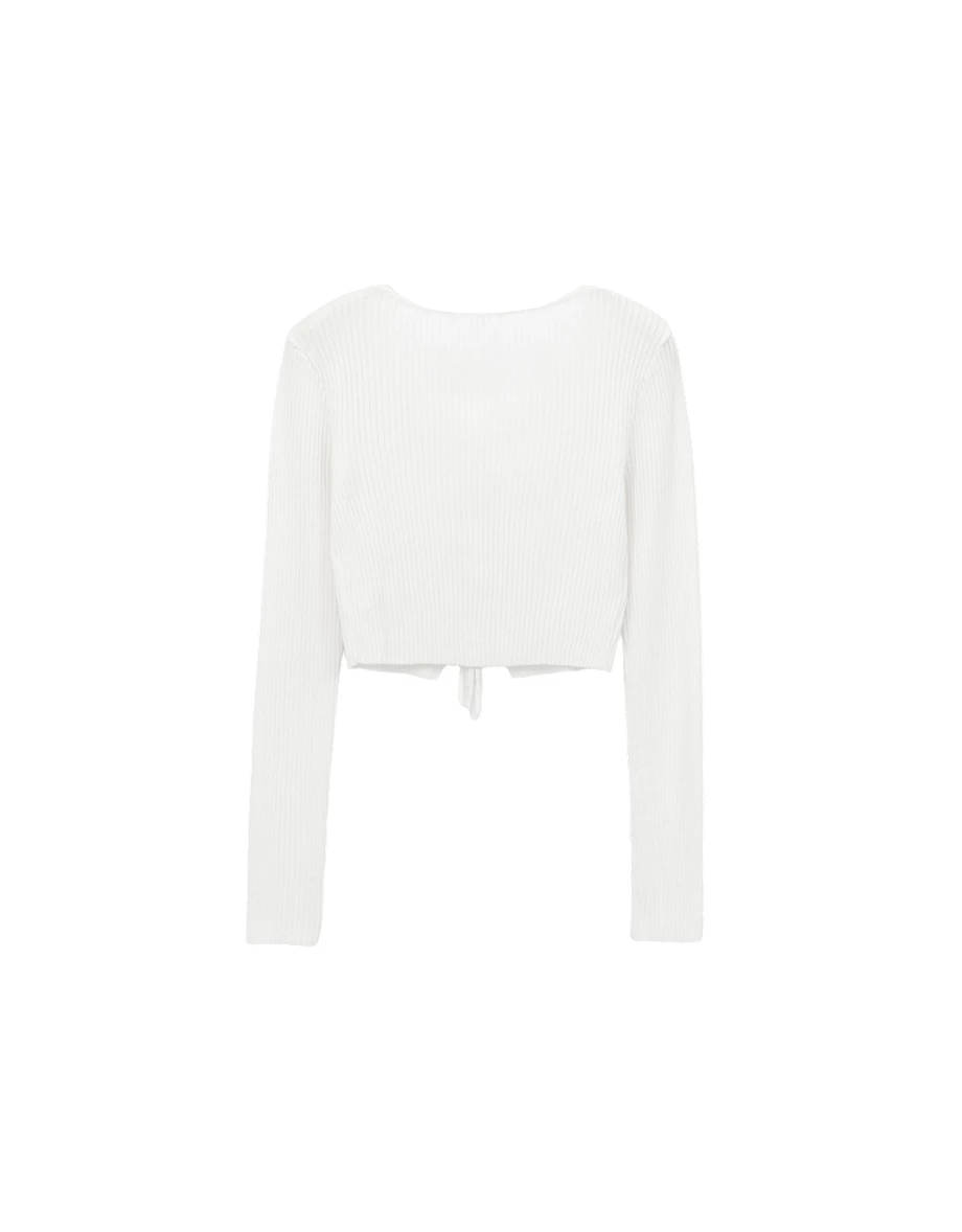 2 Way Sexy Scoop Neck Front Lace Up Ribbed Knit Top