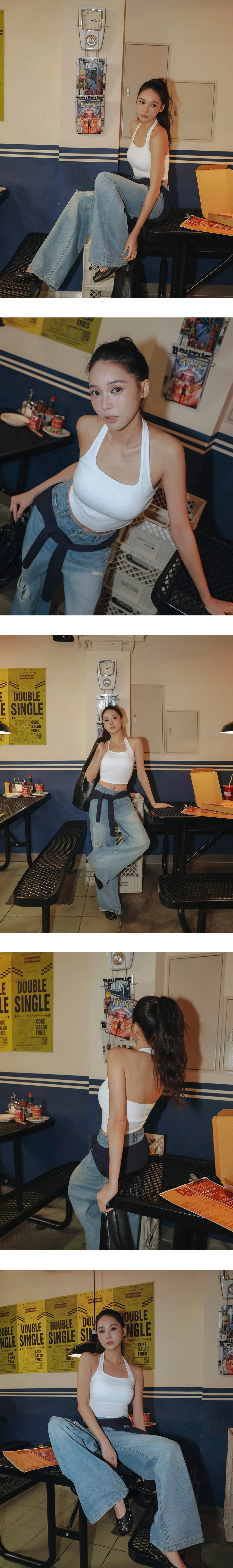 Halter Square Neck Ribbed Cropped Padded Tank Top Halter Square Neck Ribbed Cropped Padded Tank Top