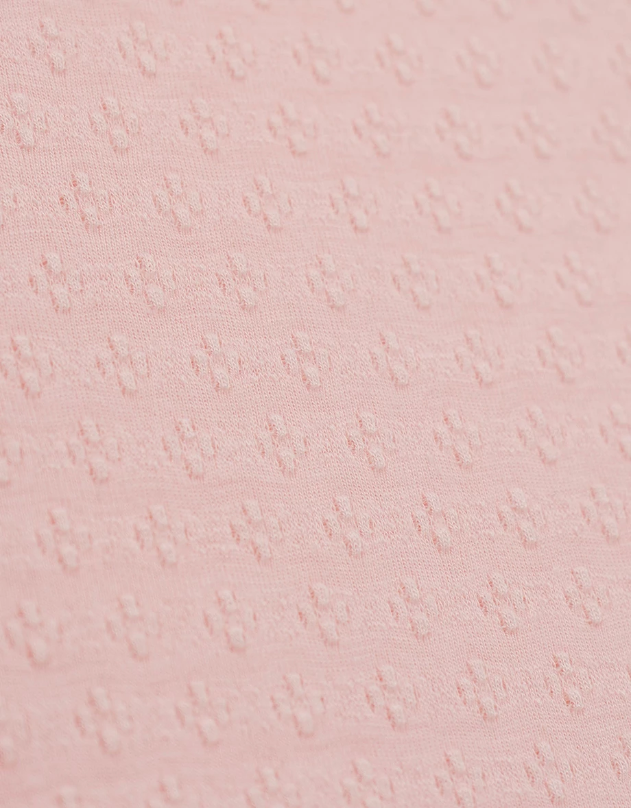 Side Buttoned Asymmetric Neck Jacquard Crop Top (with Scarf)