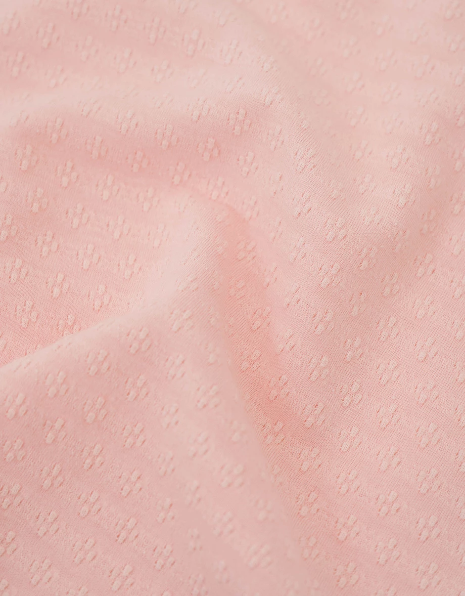 Side Buttoned Asymmetric Neck Jacquard Crop Top (with Scarf)