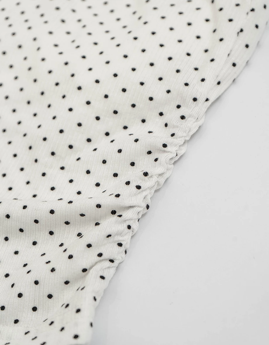 Polka Dot Halter Padded Camisole Top and Matching Cropped Cardigan Set Wear