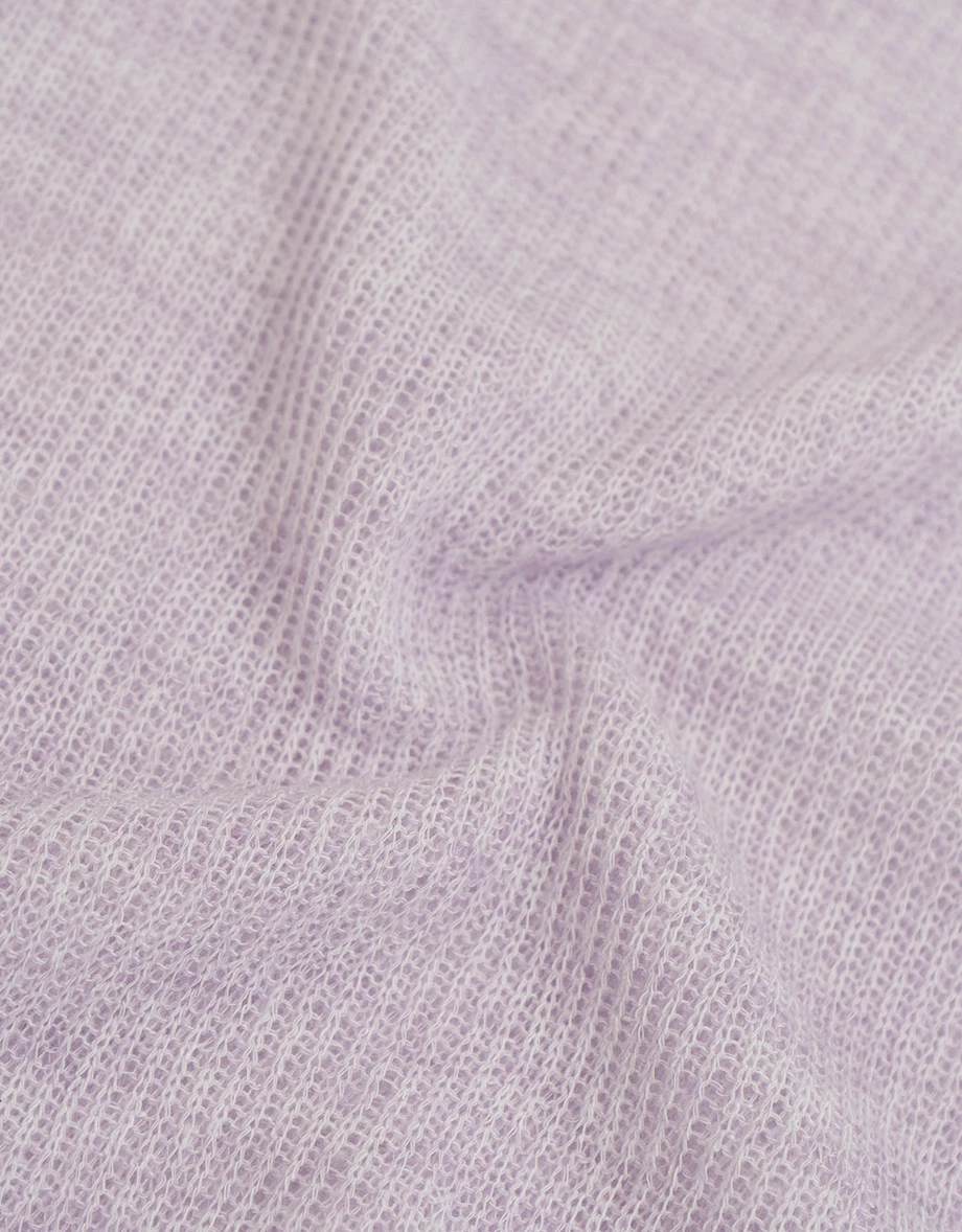 Lettuce Hem Semi Sheer Long Sleeve Ribbed Top