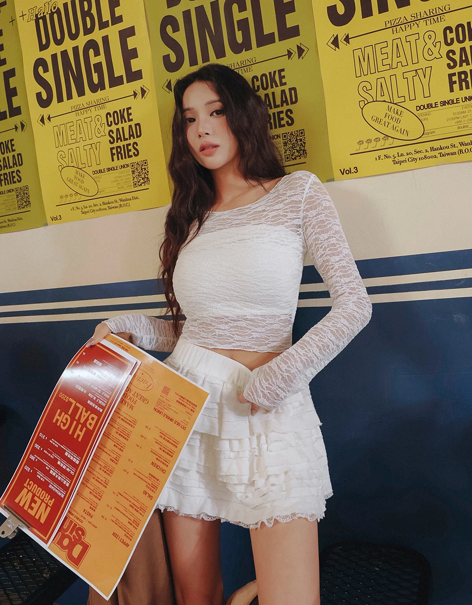 Floral Embroidered Lace Sheer Boat Neck Long Sleeve Top Floral Embroidered Lace Sheer Boat Neck Long Sleeve Top