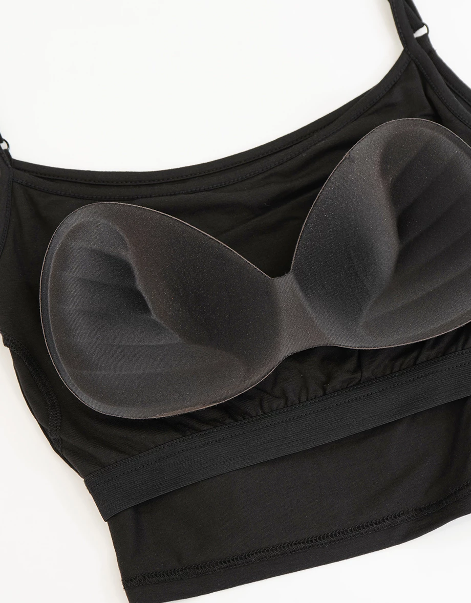 一字領透紗側抓皺上衣細肩帶BRA背心套裝