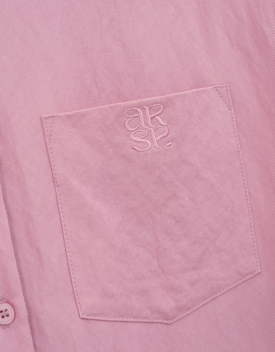 AIR SPACE Logo Embroidered Loose Fit Long Sleeve Shirt Blouse AIR SPACE Logo Embroidered Loose Fit Long Sleeve Shirt Blouse