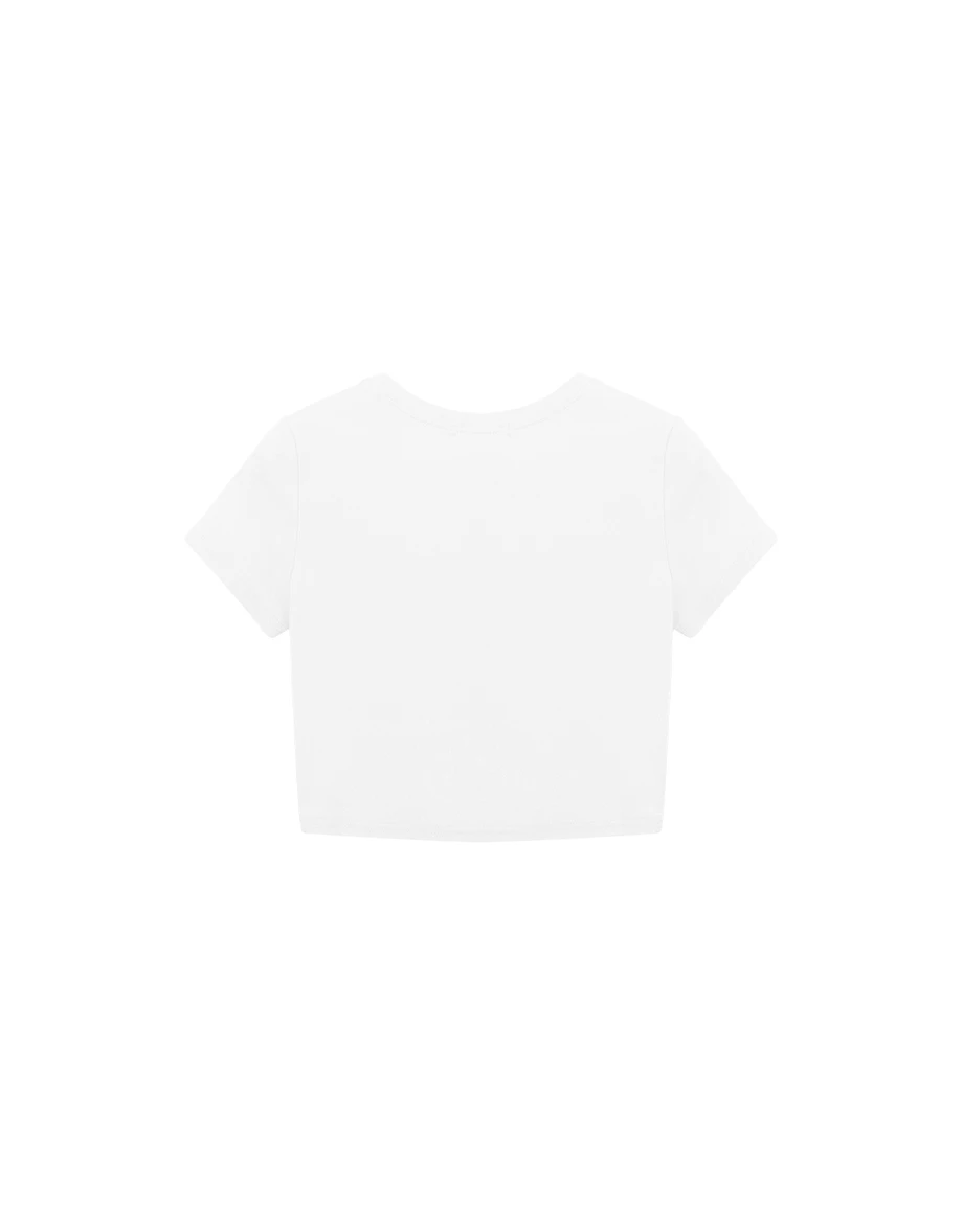 圓領愛心字母印花短袖短版TEE