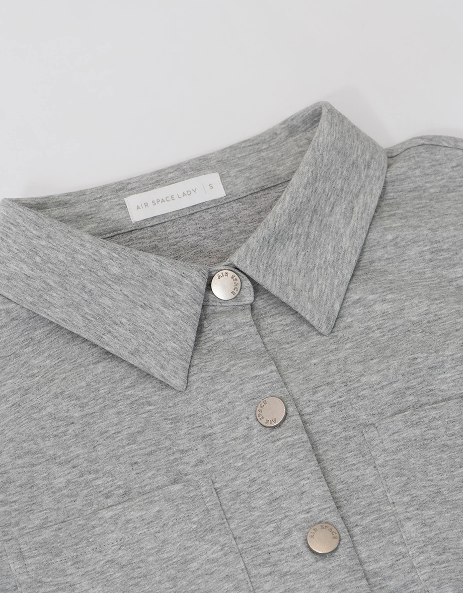 【AIRY HOURGLASS】Jaket Kemeja Singkat Butang Katup