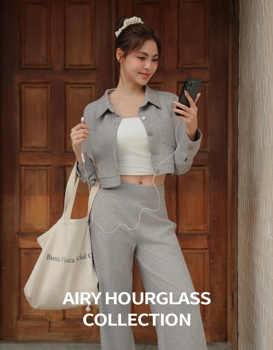 【AIRY HOURGLASS】Jaket Kemeja Singkat Butang Katup