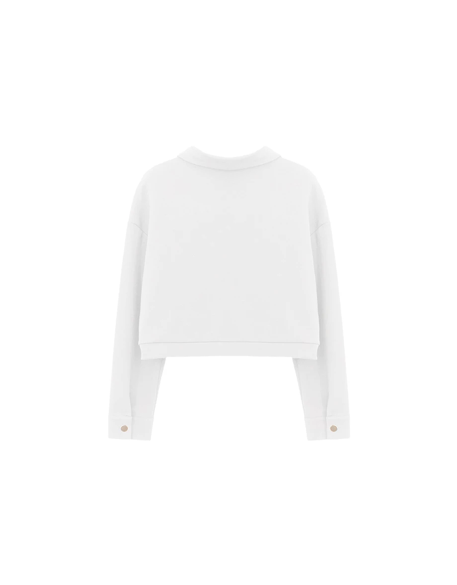 【AIR空氣棉零重力】金屬扣長袖短版上衣