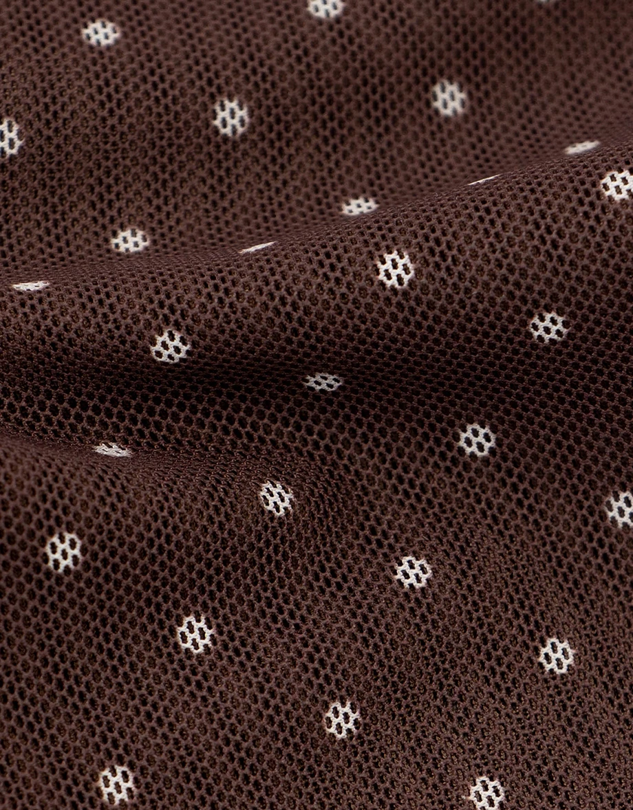 Button Front Polka Dot Square Neck Lace Trim Top