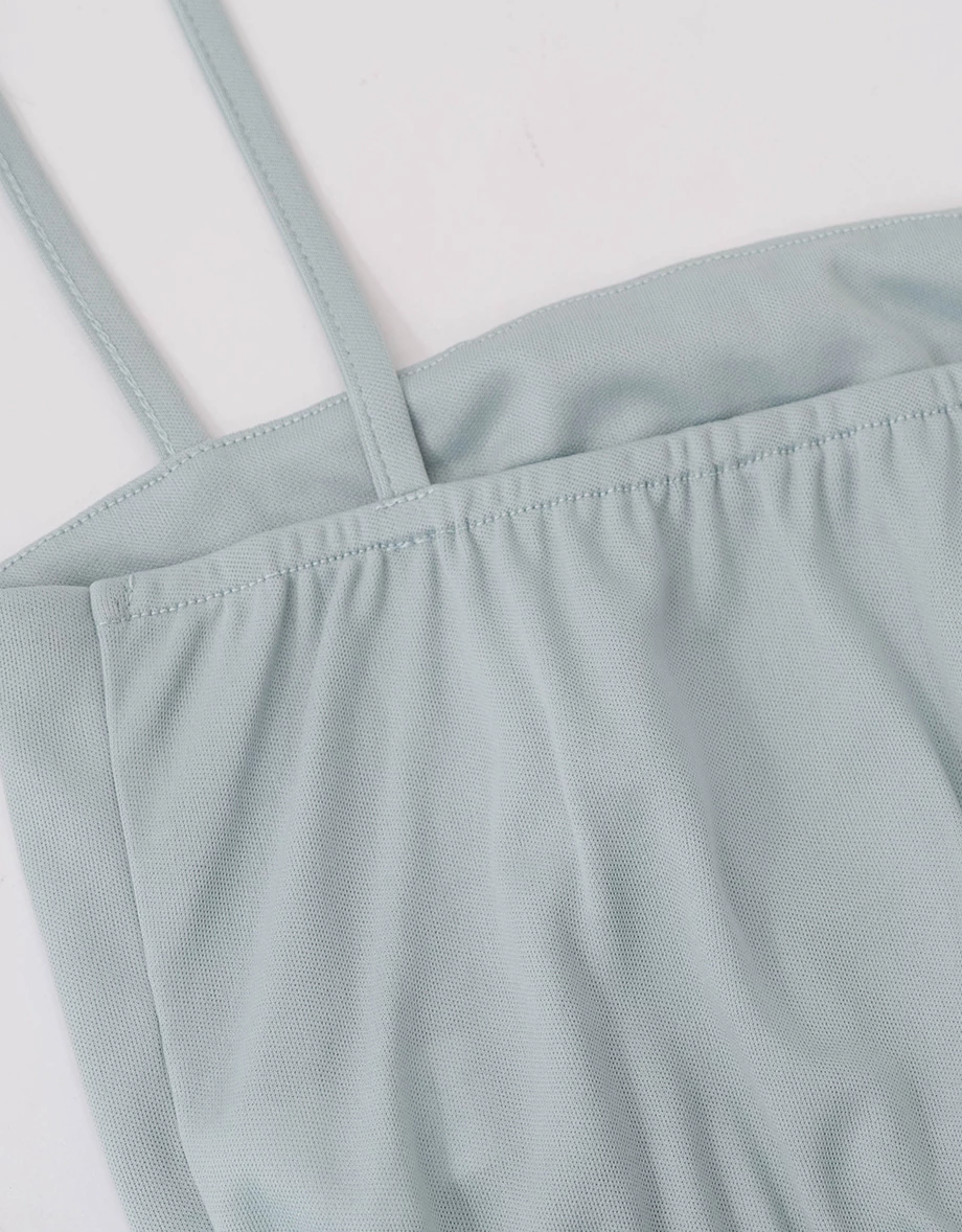 圓領鏤空愛心條紋下擺抽繩長袖針織衫(附BRA背心)