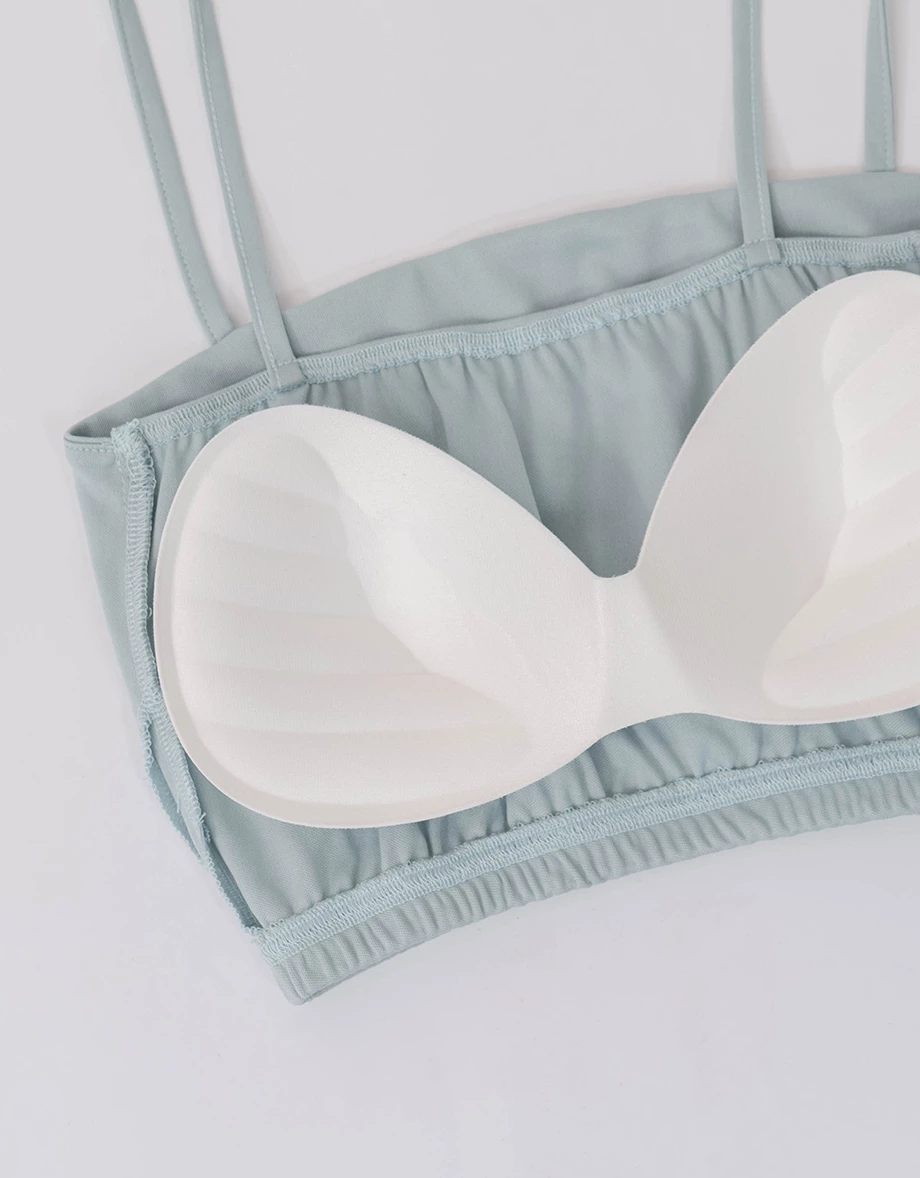 圓領鏤空愛心條紋下擺抽繩長袖針織衫(附BRA背心)