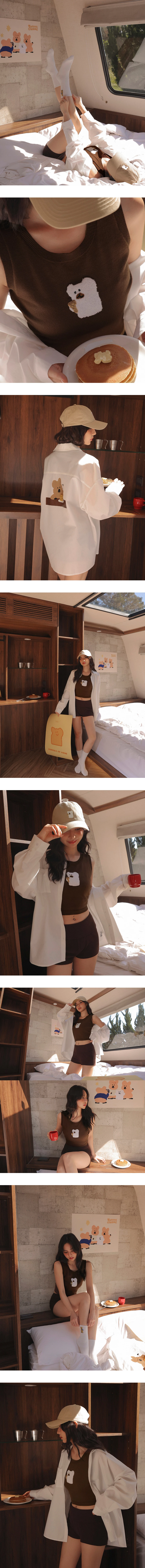 【DINOTAENG】美背印花單口袋長袖寬版襯衫