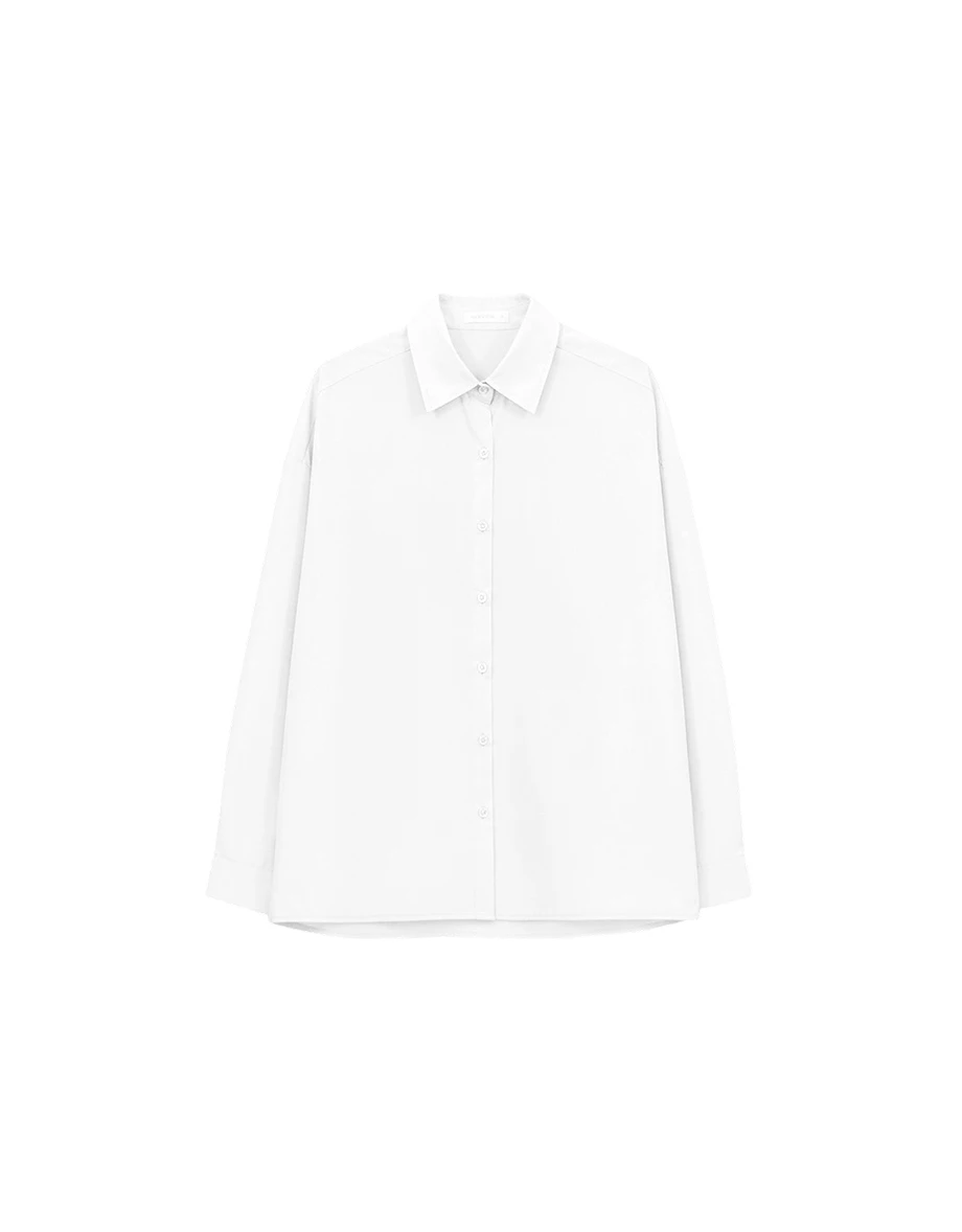 【DINOTAENG】美背印花單口袋長袖寬版襯衫