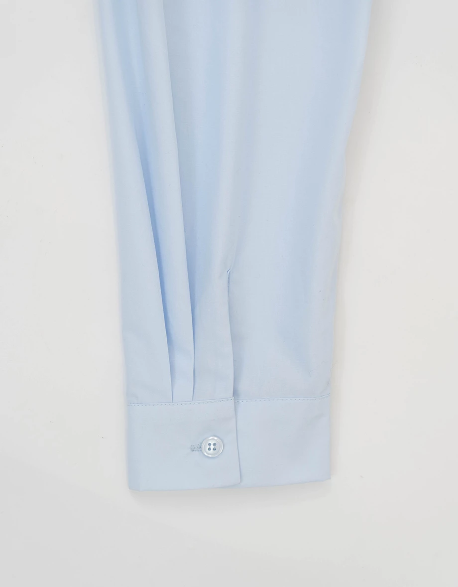 【DINOTAENG】美背印花單口袋長袖寬版襯衫