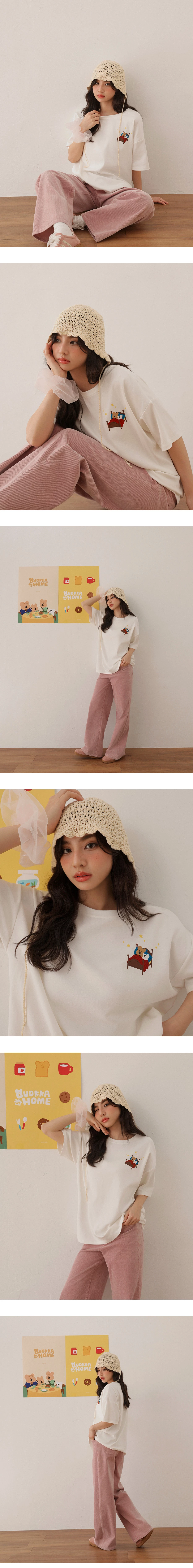 【DINOTAENG】星光美夢圓領短袖寬版TEE