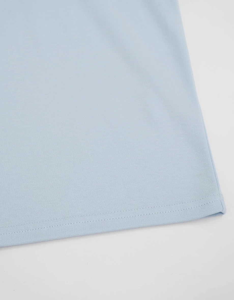 【DINOTAENG】透紗貼布繡印花圓領短袖寬版TEE