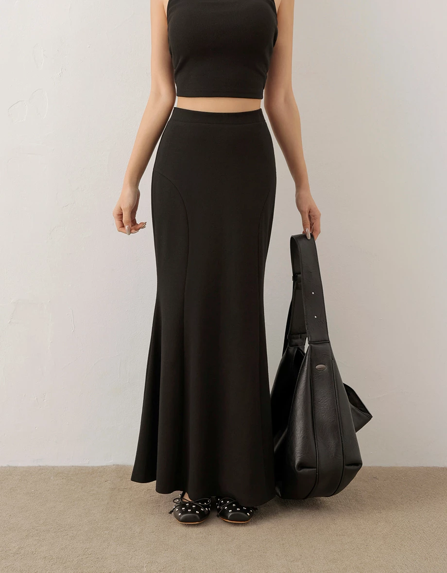 High Waist Mermaid Hem Maxi Skirt High Waist Mermaid Hem Maxi Skirt