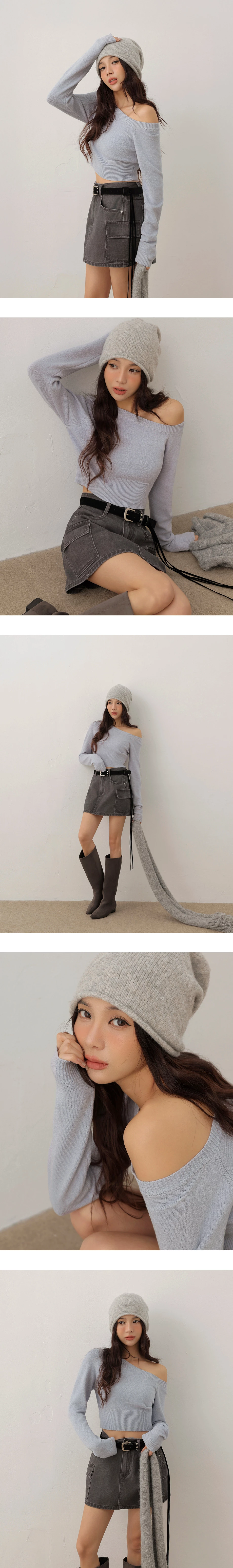 Cargo Style High Waist Utility Pocket  A Line Mini Skirt (with Belt)