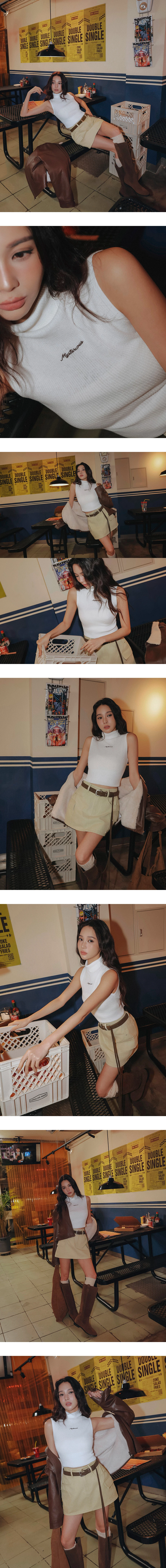 Cargo Style High Waist Utility Pocket  A Line Mini Skirt (with Belt)