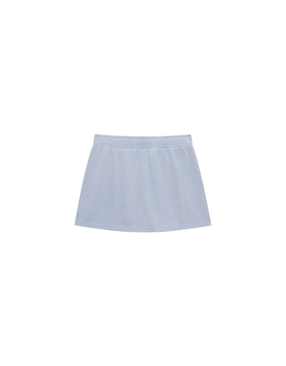 Soft Knit Elastic Waist A Line Casual Mini Skirt