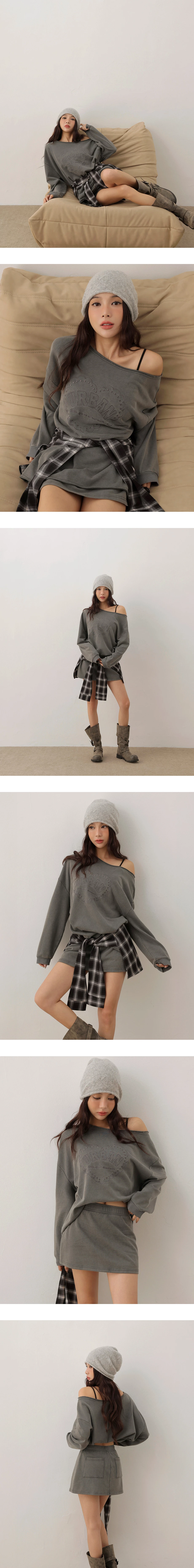 Soft Knit Elastic Waist A Line Casual Mini Skirt