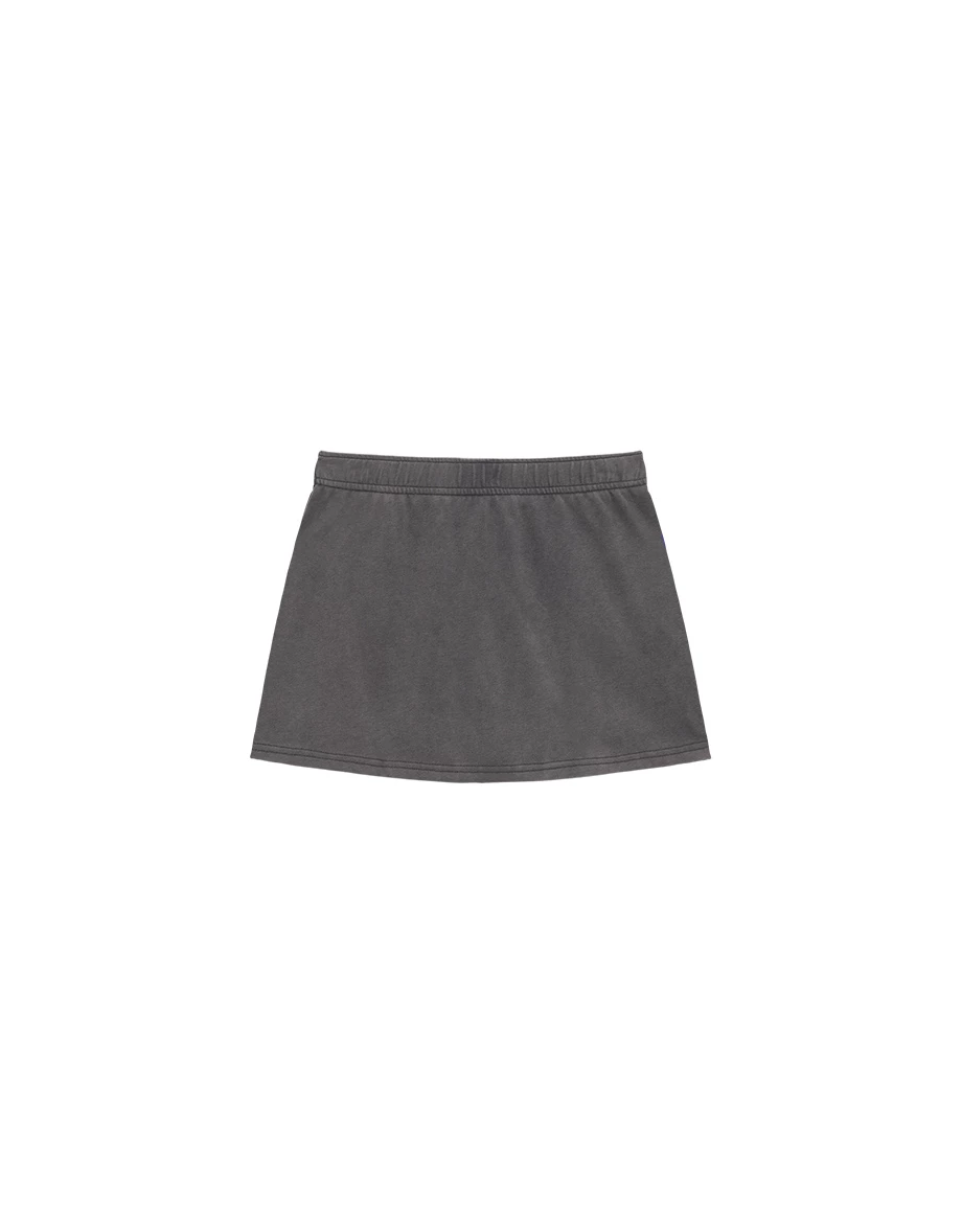Soft Knit Elastic Waist A Line Casual Mini Skirt