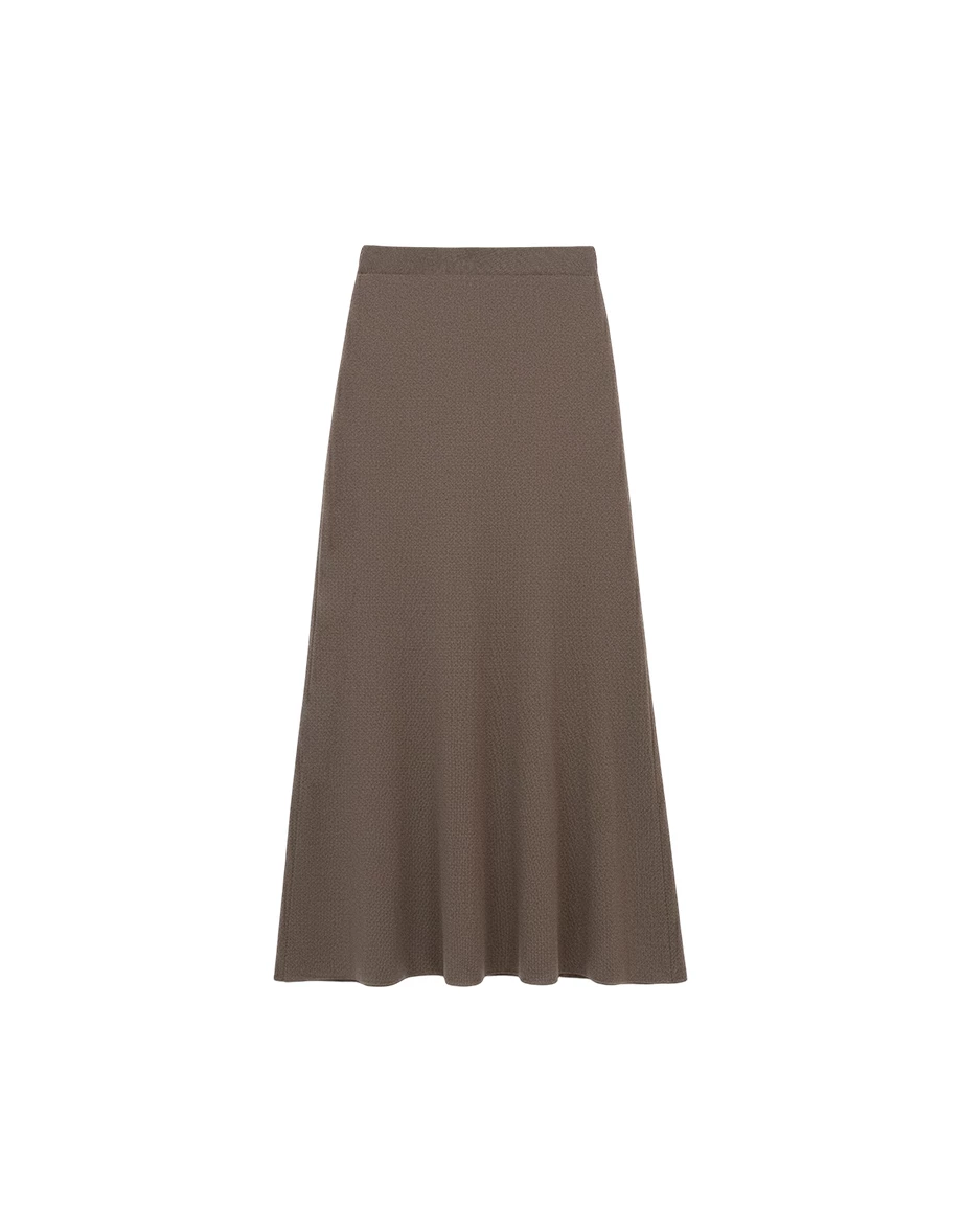 Ribbed Mid Waistband A Line Casual Maxi Skirt