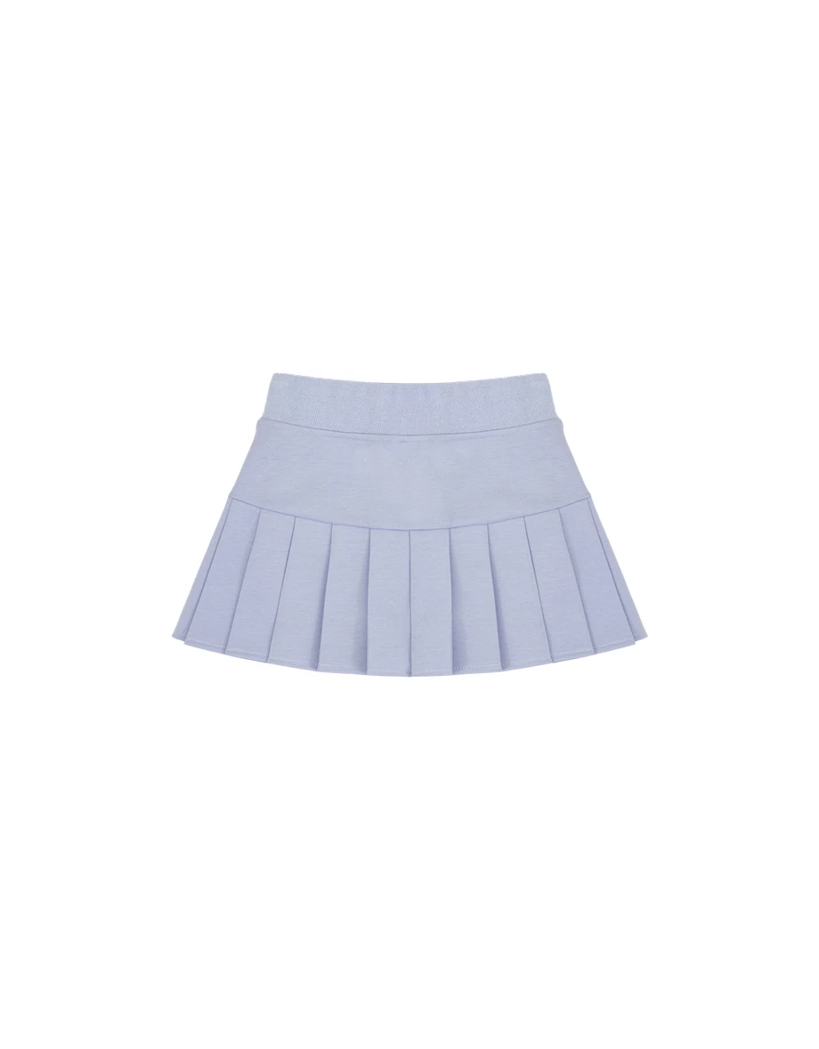 【AIRY HOURGLASS】Ribbed Waistband Pleated Mini Skirt (Polka Dot / Plain)