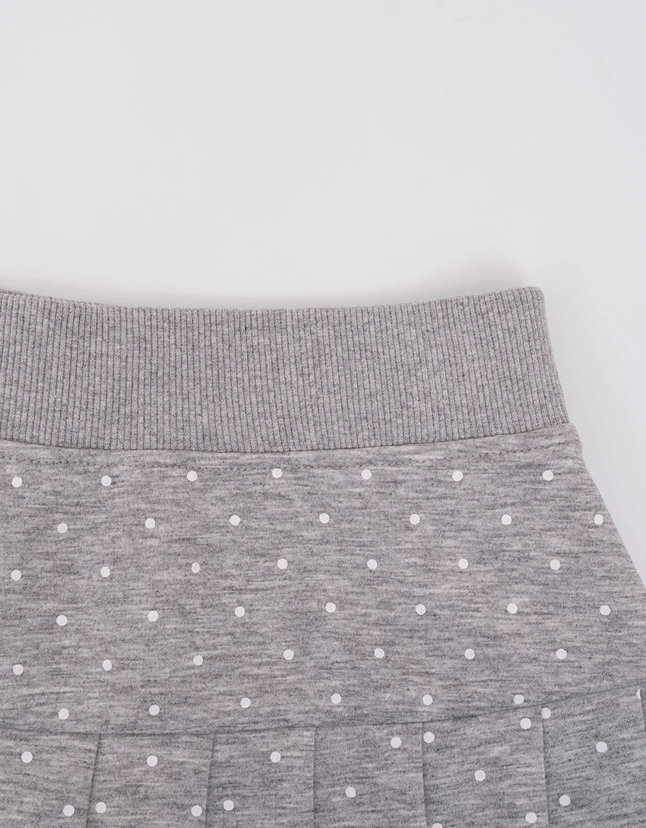 【AIRY HOURGLASS】Ribbed Waistband Pleated Mini Skirt (Polka Dot / Plain)