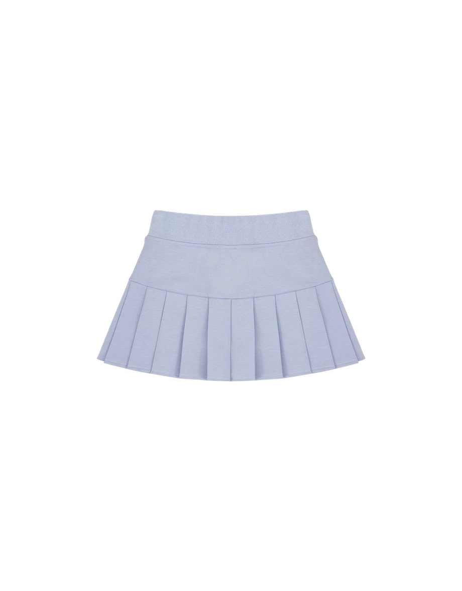 【AIRY HOURGLASS】Ribbed Waistband Pleated Mini Skirt (Polka Dot / Plain)
