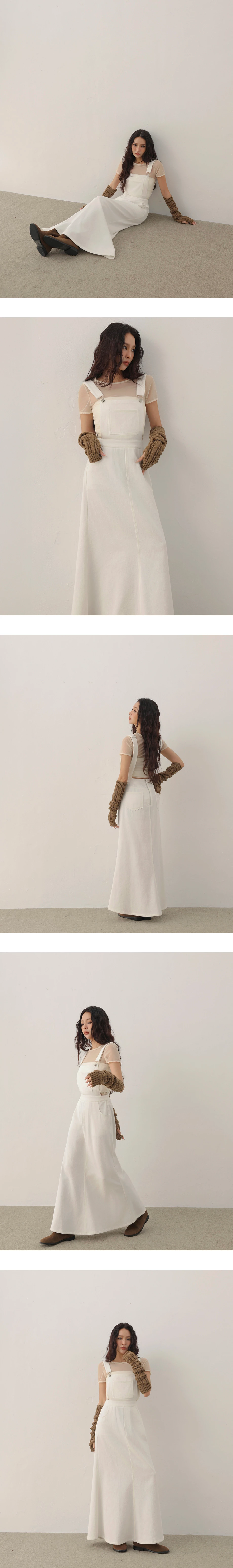 Classic A Line Jeans Denim Pinafore Dress with Pockets