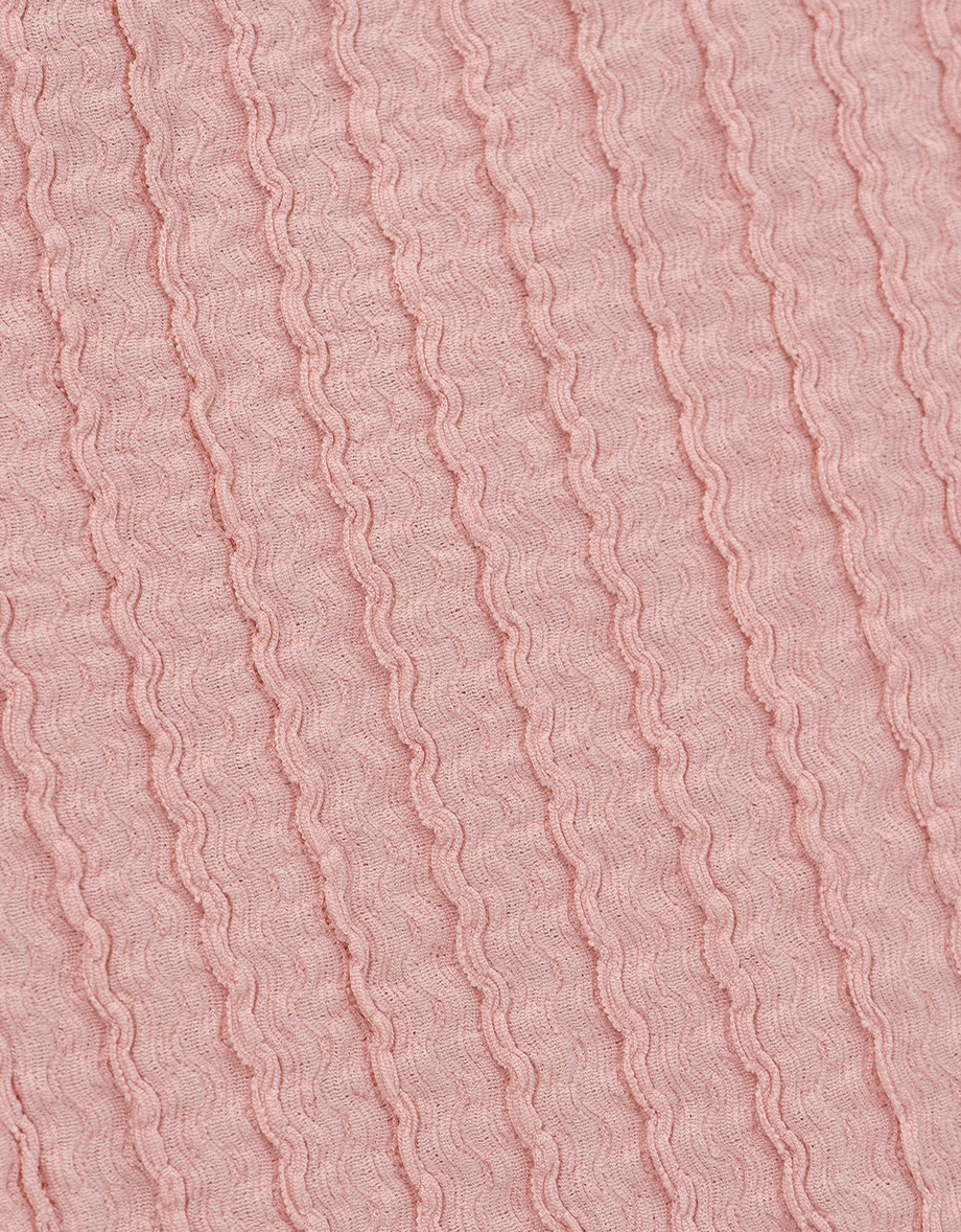 波浪條紋緹花拼接設計後開衩直筒長裙